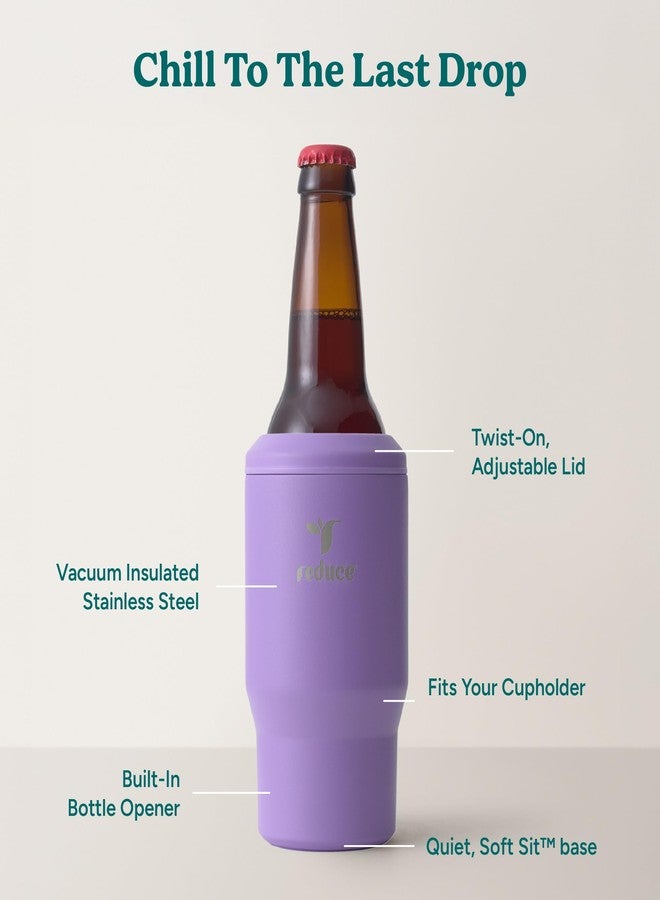 Reduce 4-in-1 Drink Cooler - Versatile Can & Bottle Holder with Vacuum Insulation - Keeps Drinks Cold Up to 4 Hours - Includes Bottle Opener - Fits Cupholders & Dishwasher Safe - 14oz - Purple Punch - Image 3